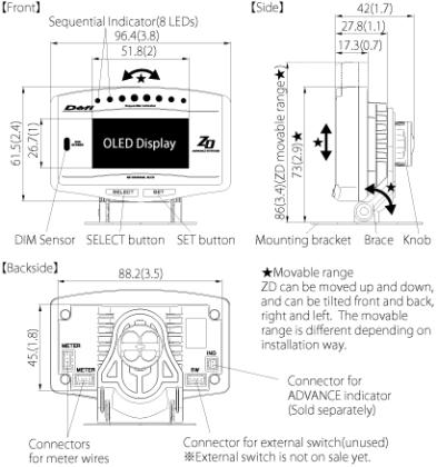 DEFI Advance ZD OLED Multi Display Gauge (Works with Defi Advance Contorl Unit) - JD Customs U.S.A