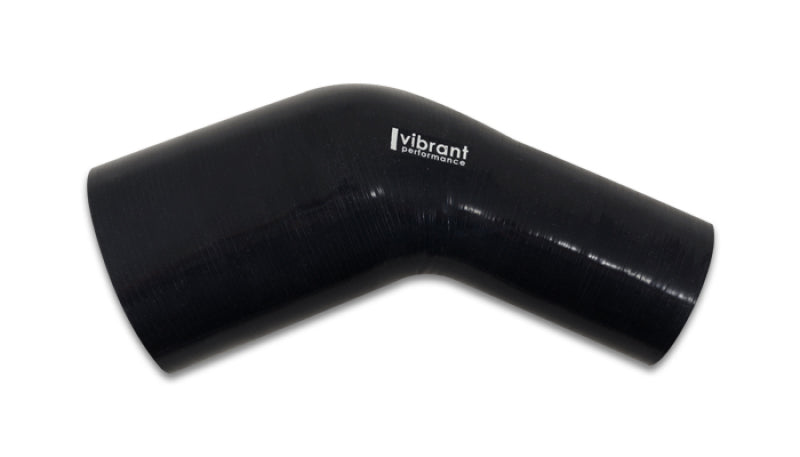 Vibrant 3in ID x 2.25in ID Gloss Black Silicone 45 Degree Transition Elbow
