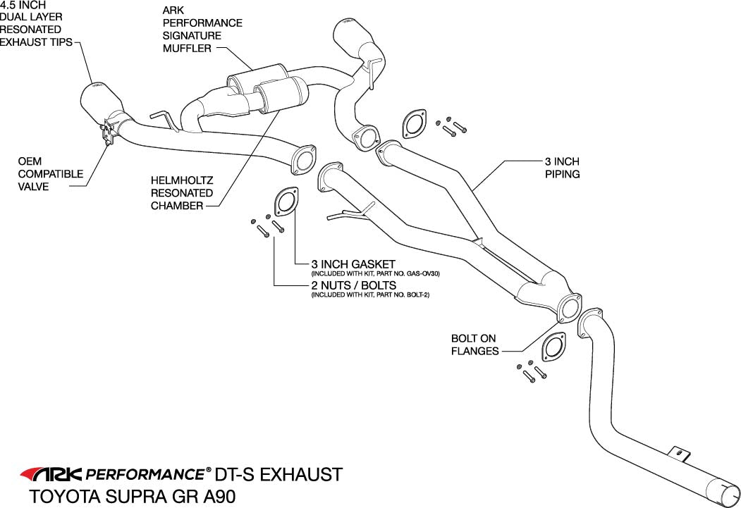Sistema de escape Catback ARK Performance DT-S (A90 Supra) 