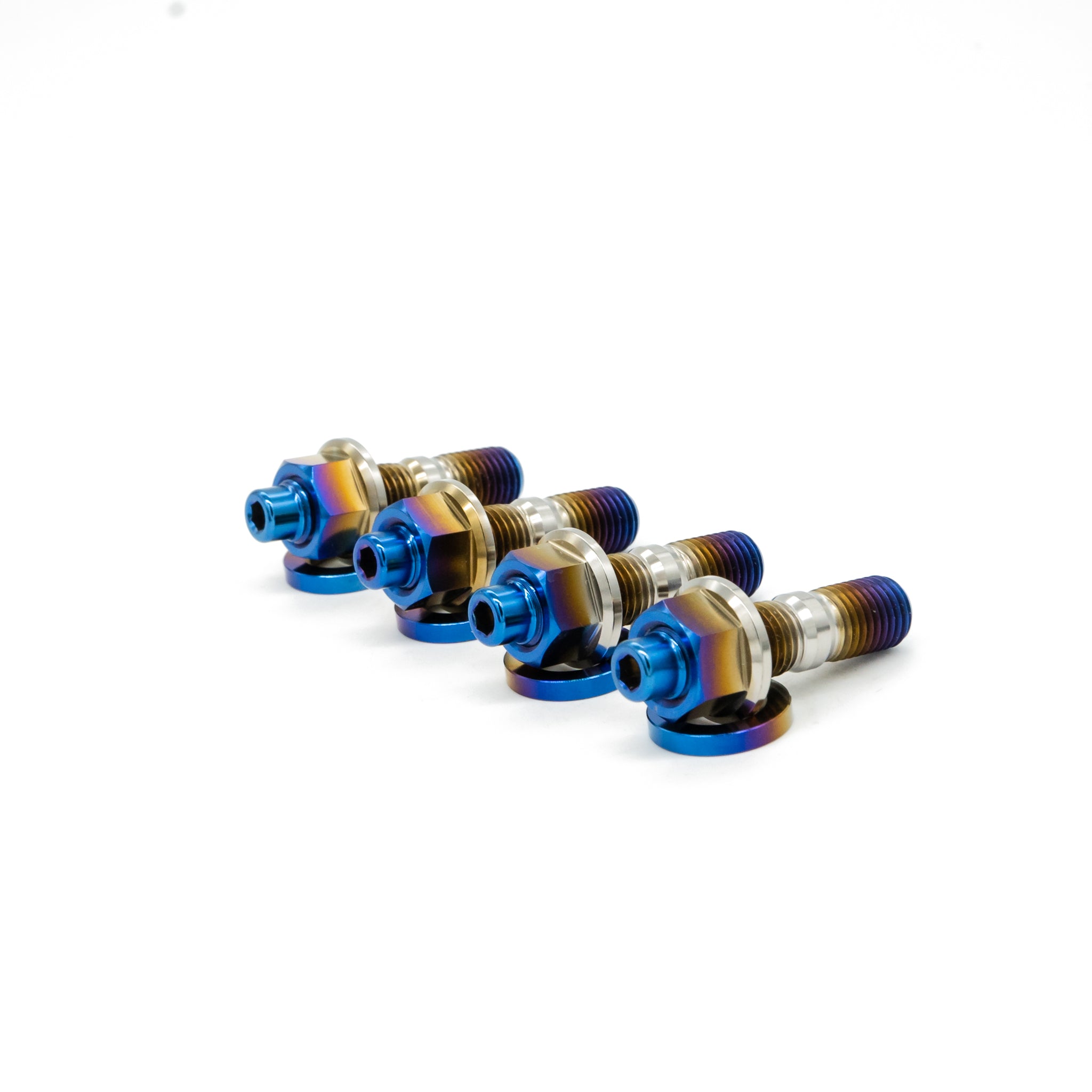RISON Titanium Exhaust Manifold Stud Kit - M10x1.5x45mm, Black, GR5 Titanium, 12-Piece Set