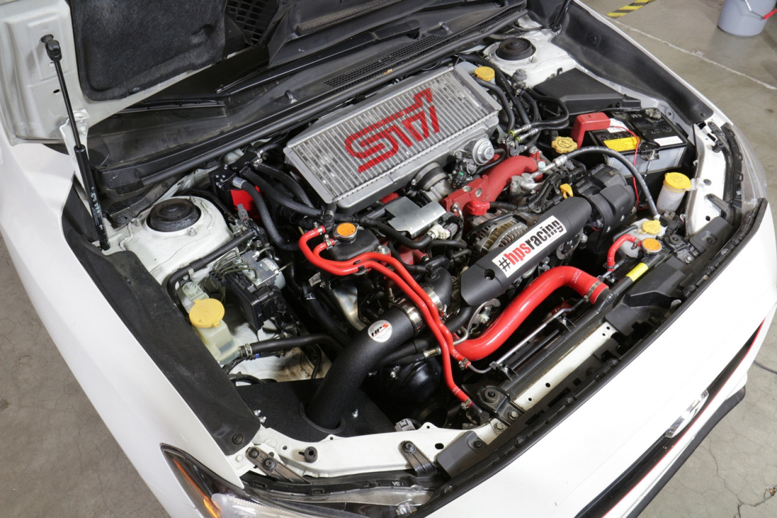 HPS Performance Kit de admisión de aire frío negro para Subaru WRX STI 2.5L Turbo 15-17
