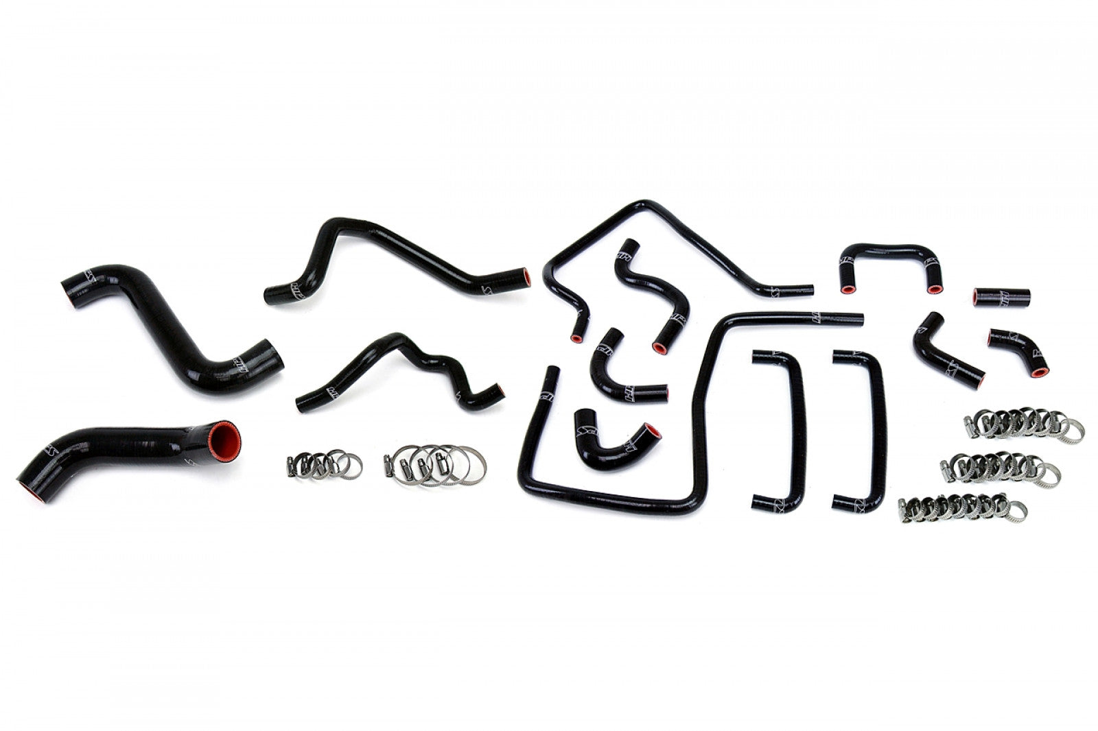 HPS Kit de radiador, calentador y manguera auxiliar de silicona reforzada negra para Subaru 06-07 Impreza WRX STi 2.5L Turbo