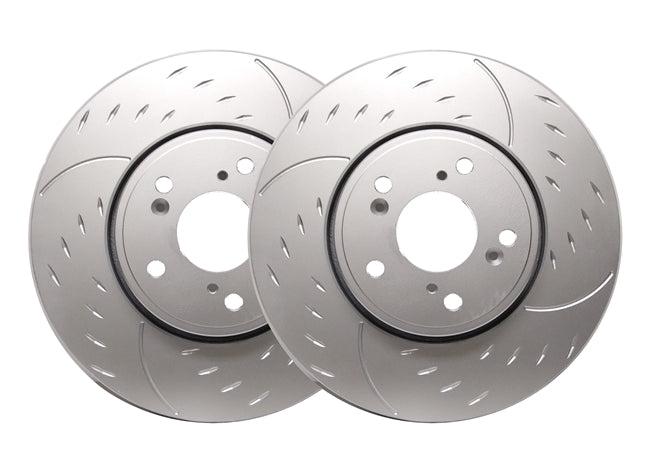 Rotores con ranura de diamante SP Performance con revestimiento ZRC | Par trasero (Evo 8/9)