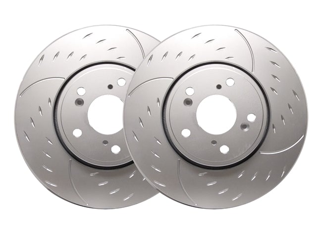 Rotores con ranura de diamante SP Performance con revestimiento ZRC | Par trasero (Evo X)
