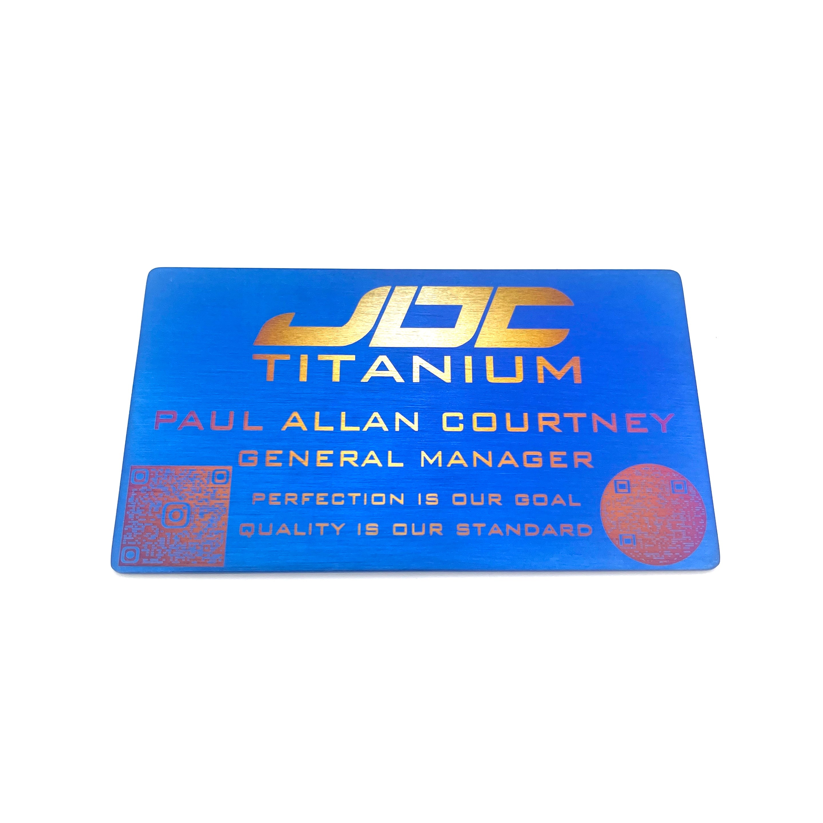 Tarjetas de visita de titanio JDC