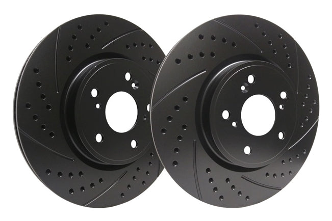 SP Performance Double Drilled and Slotted Rotors with ZRC Coating | Front Pair (Evo 8/9)