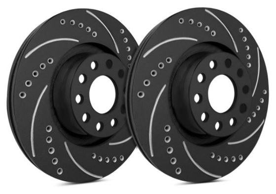 SP Performance Drilled And Slotted Rotors with ZRC Coating | Rear Pair (Evo X)