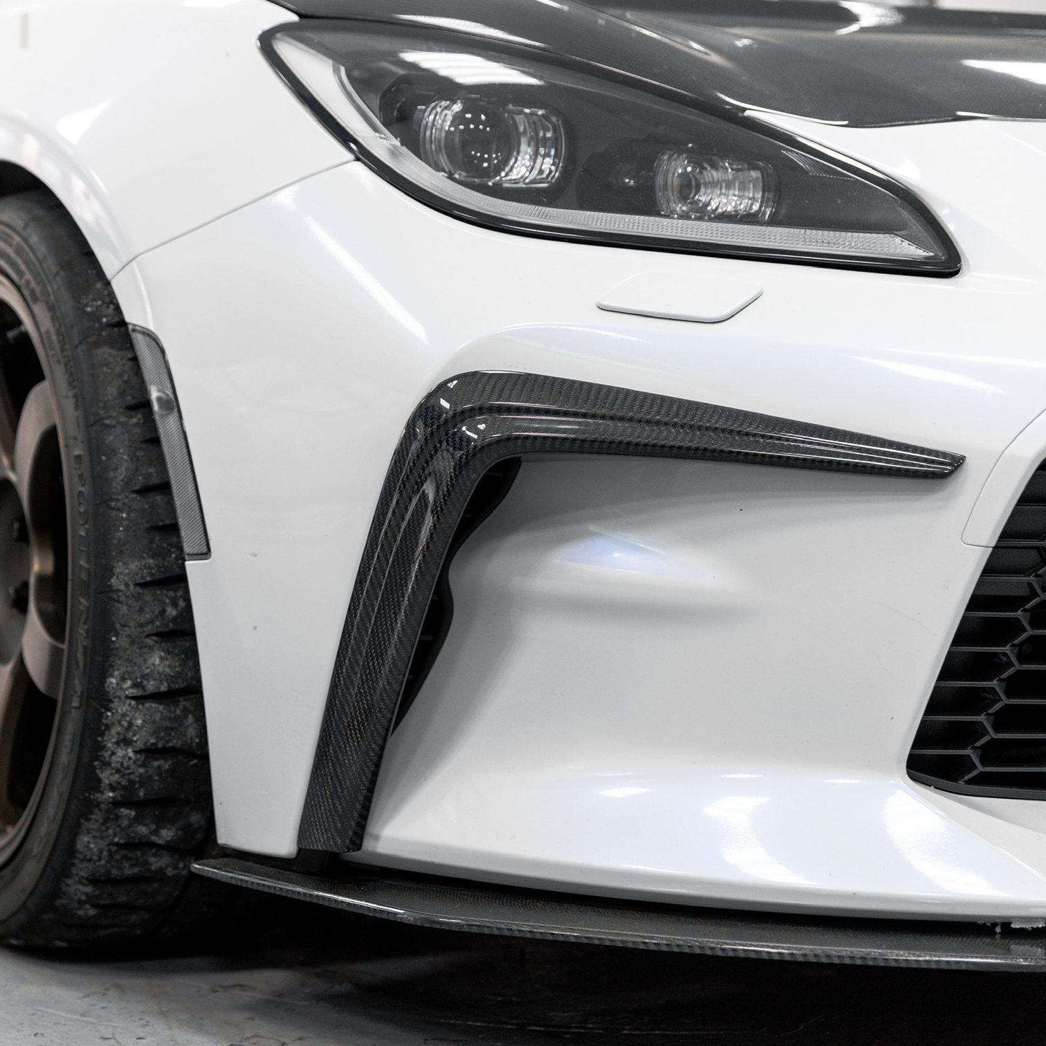 Rexpeed V4 Carbon Fiber Front Bumper Side Garnish (22+ GR86)