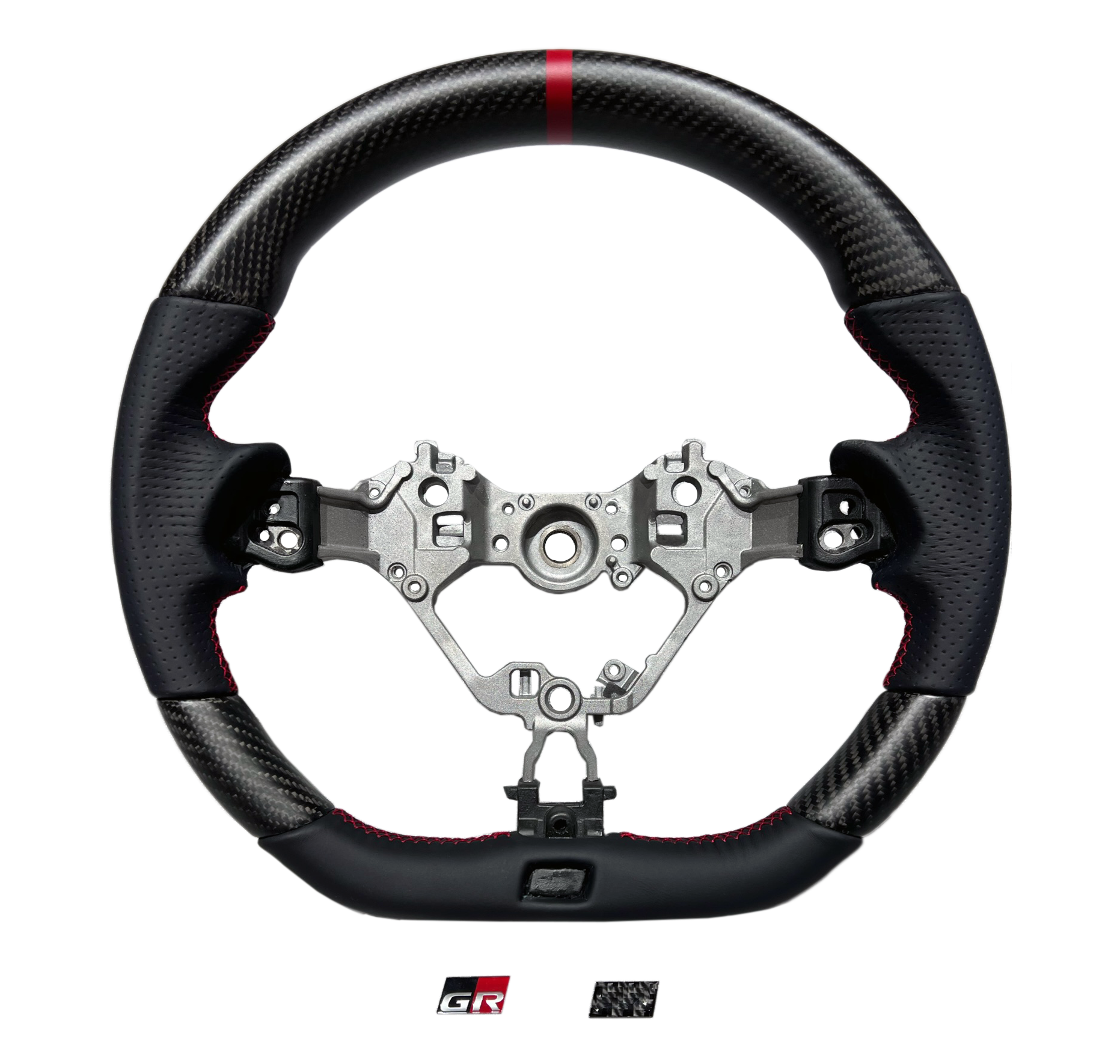 Rexpeed Carbon Fiber Black Leather Steering Wheel (22+ GR86/BRZ)