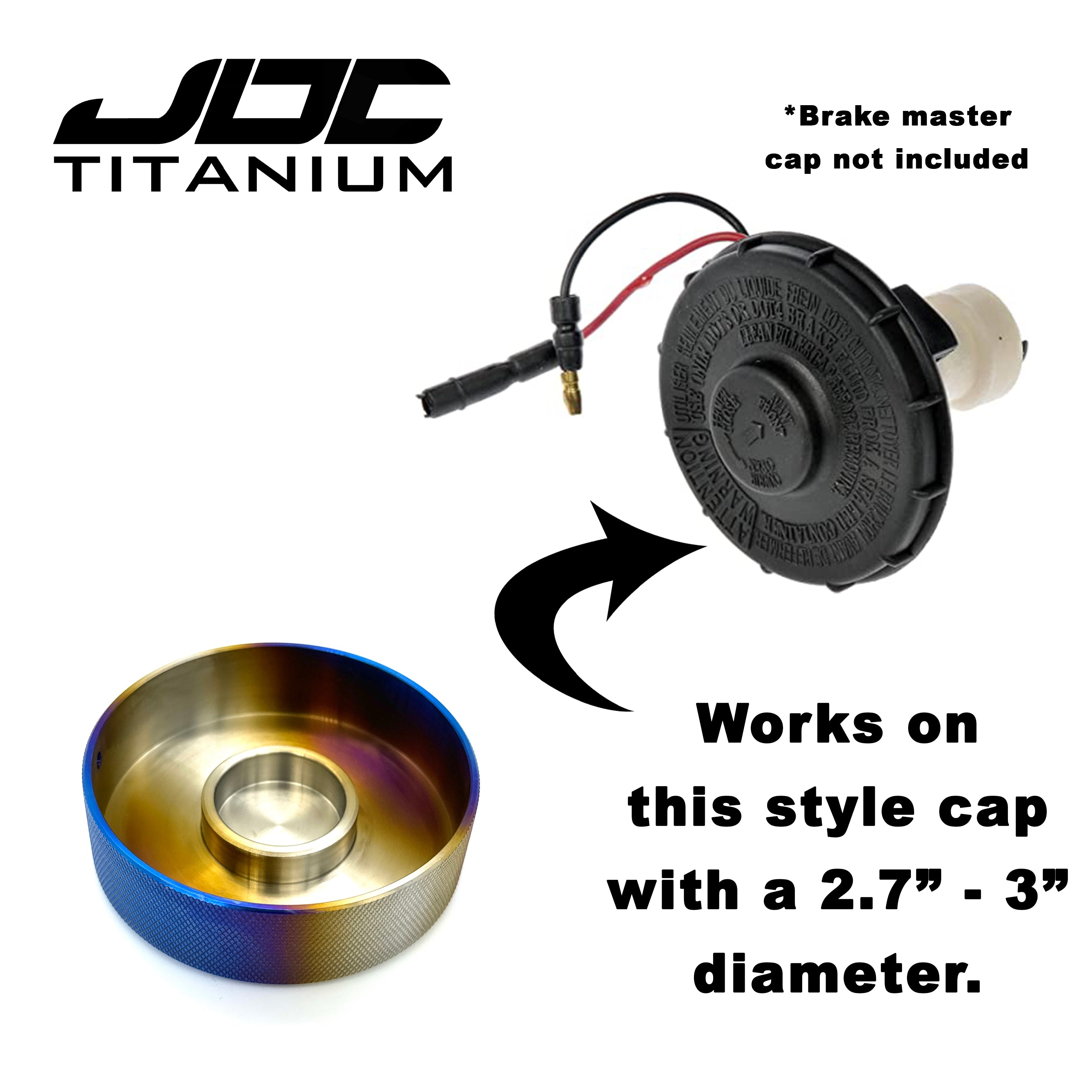JDC Titanium Brake Master Cap Cover (Multiple Honda Applications)