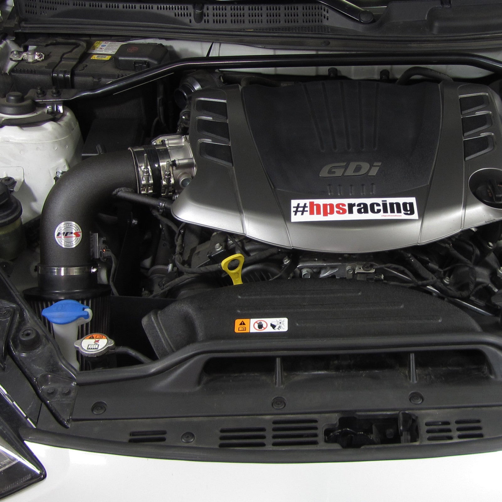 HPS Performance Entrada de aire frío negra para Hyundai Genesis Coupe 3.8L V6 13-15