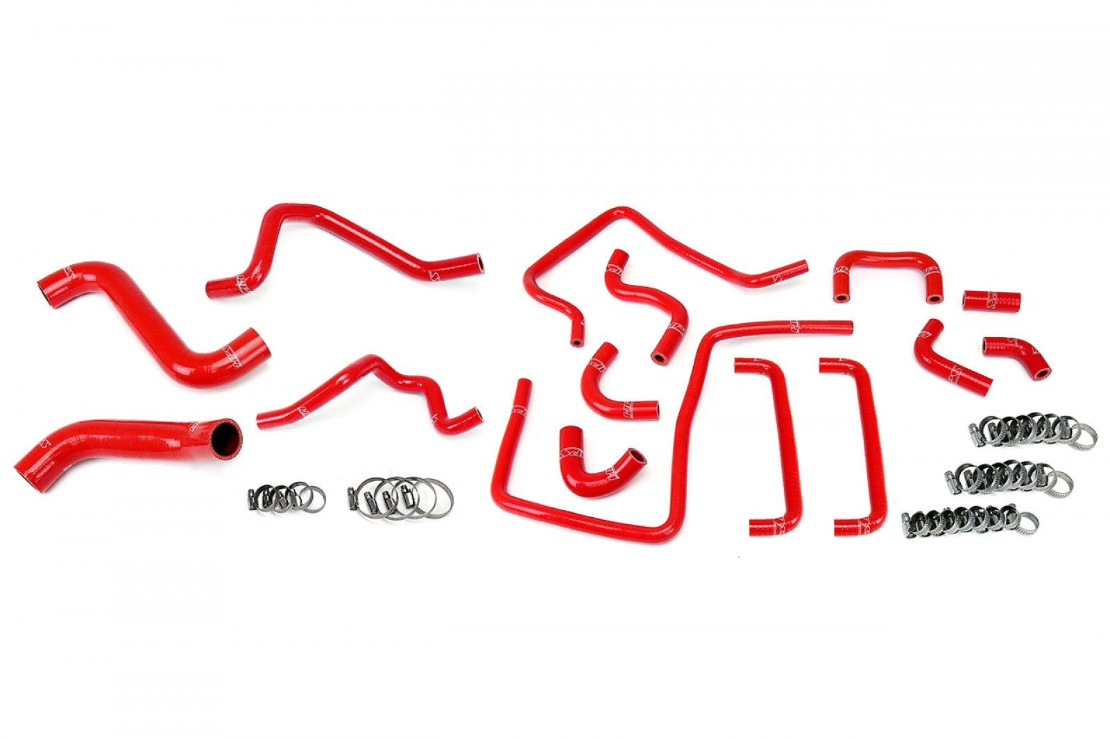 HPS Kit de radiador, calentador y manguera auxiliar de silicona reforzada roja para Subaru 06-07 Impreza WRX STi 2.5L Turbo