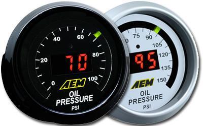 AEM Digital Oil/Fuel Pressure Gauges 0 - 100 PSI - AEM