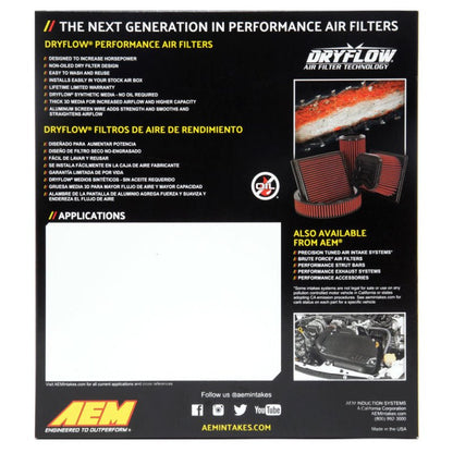 AEM DryFlow Air Filter (2019 - 2020 Subaru WRX STI) - AEM Induction