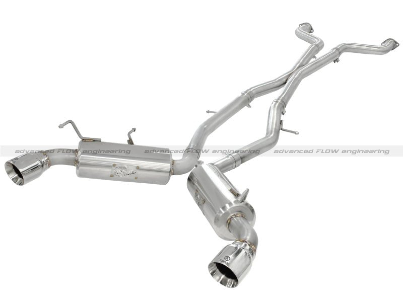 aFe Takeda 2.5inch SS Exhaust Cat - Back Polished Tips (Nissan 370Z) - aFe