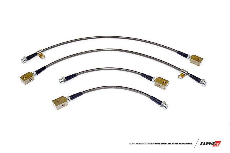 AMS Performance Alpha Short Route Style Stainless Steel Brake Lines (09 - 21 Nissan GT - R R35) - AMS