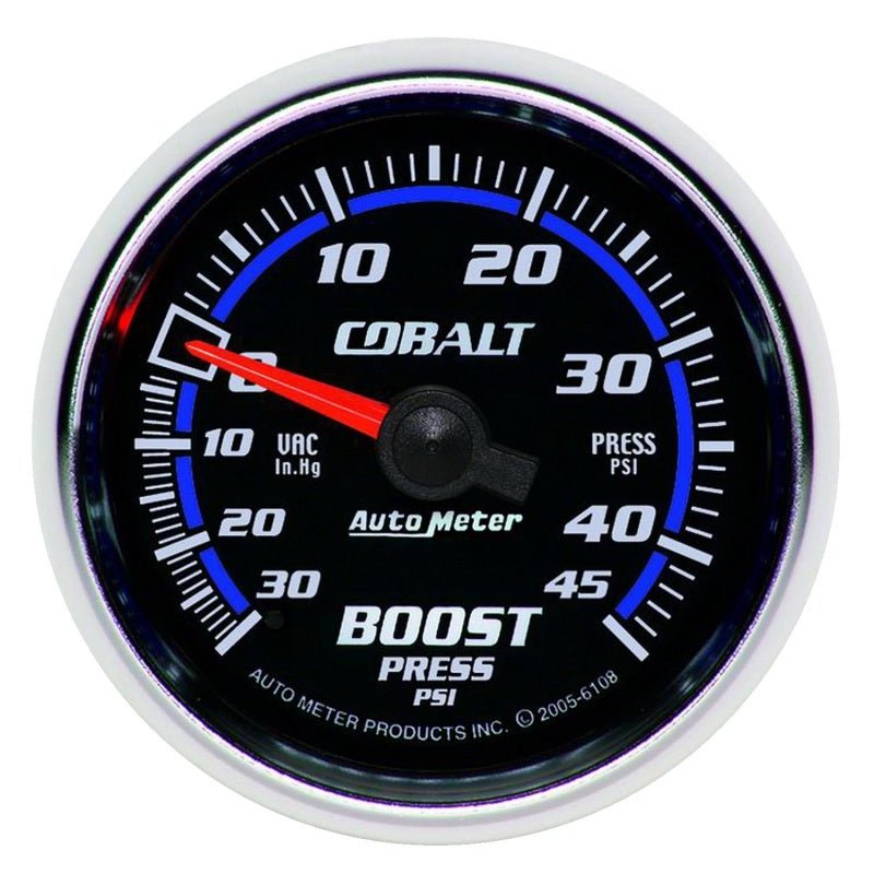 Autometer Cobalt 52mm 45psi Vacuum Boost Gauge - AutoMeter