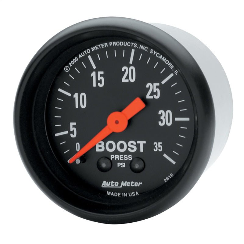 Autometer Z Series 52mm 0 - 35 PSI Mechanical Boost Gauge - AutoMeter