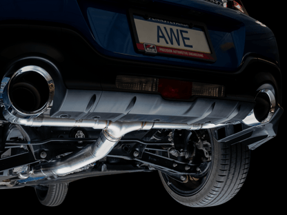 AWE Track Edition Cat - Back Exhaust - Chrome Silver Tips (BRZ/GR86/FRS/86) - AWE Tuning