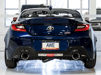 AWE Track Edition Cat - Back Exhaust - Chrome Silver Tips (BRZ/GR86/FRS/86) - AWE Tuning