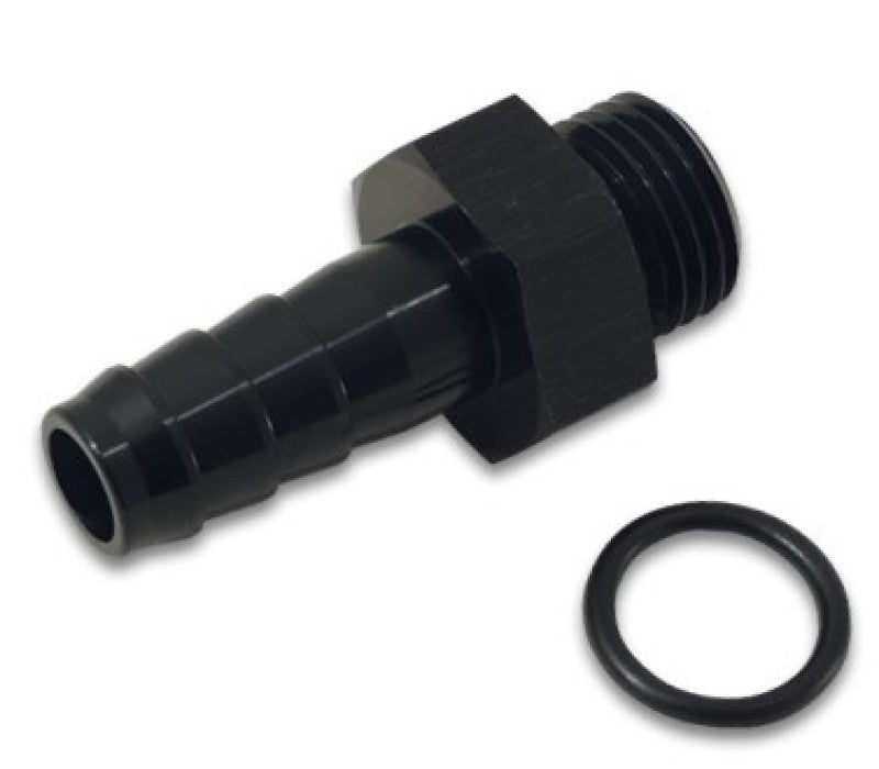 Vibrante macho de aluminio -6AN ORB a 1/8 pulg. con junta tórica - Negro anodizado