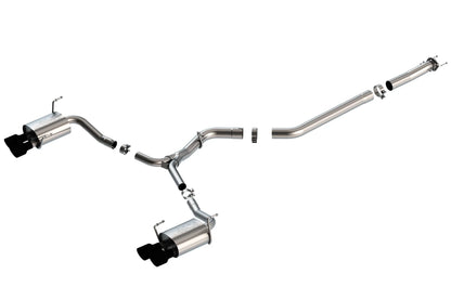 Borla S - Type Cat - Back Exhaust Quad Rd RL Tips (15+ Subaru WRX / STI) - Borla