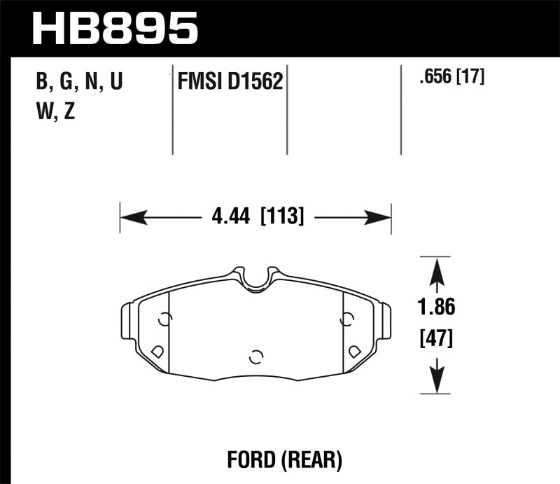 Hawk HP+ Rear Brake Pads (12 Ford Mustang)