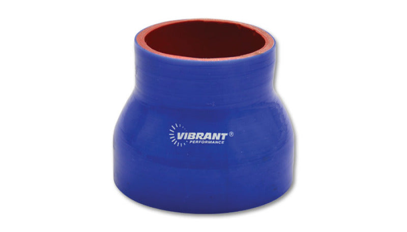 Vibrant 4 Ply Reinforced Silicone Transition Connector - 2.25in I.D. x 3in I.D. x 3in long (BLUE)