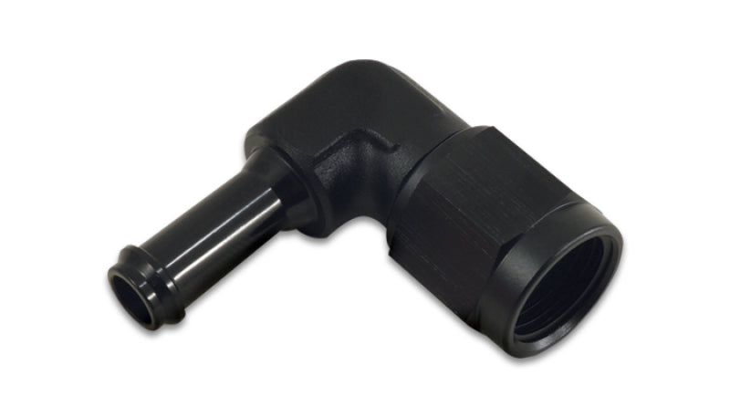 Vibrante hembra -6AN a 5/16 pulg. Conector adaptador de 90 grados - Negro anodizado