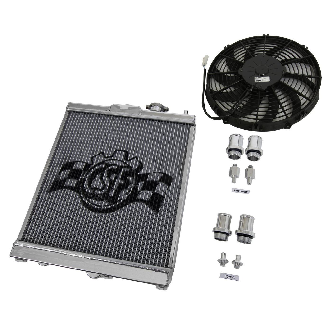 CSF Half Radiator with Fan & Shroud (Evo 8/9/Universal) - CSF