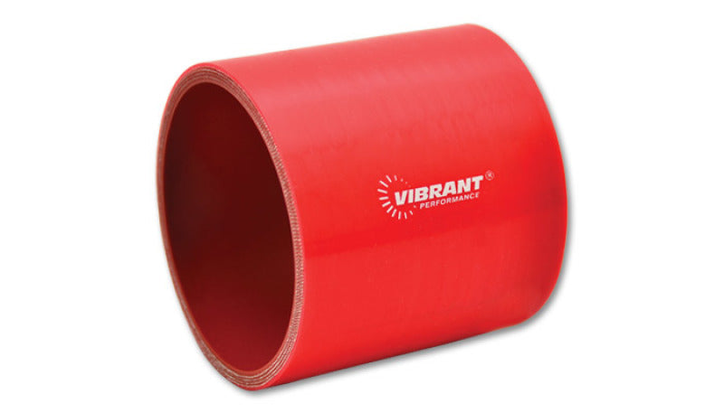 Acoplamiento de manguera recto de silicona reforzada de 4 capas, vibrante, 1,75 pulgadas de diámetro interior x 3 pulgadas de largo (rojo)