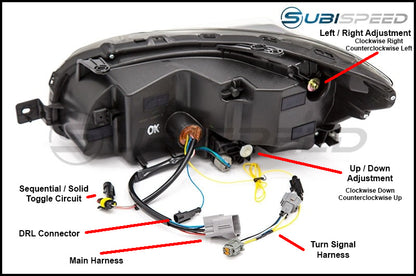 Subispeed V2 Redline Sequential LED Headlights (15-18 WRX/15-17 STi)