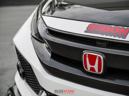 Seibon OEM - Style Carbon Fiber Front Grill (16 - 21 Honda Civic) - Seibon