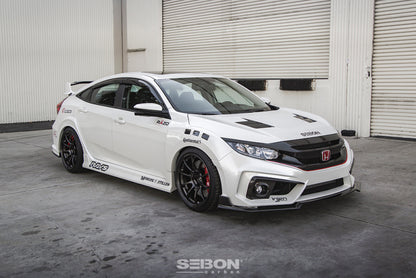 Seibon TS - Style Carbon Fiber Hood (16 - 20 Honda Civic) - Seibon