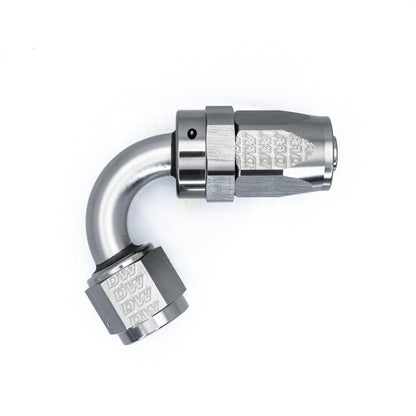 DeatschWerks 8AN Female Swivel 120 - Degree Hose End CPE - Anodized Titanium - DeatschWerks