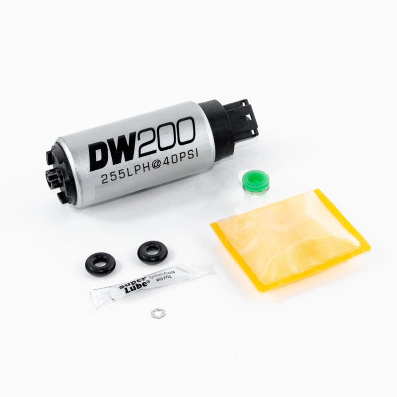 DeatschWerks DW200 Series 255lph Fuel Pump with Install Kit (Evo 8/9/2G DSM) - DeatschWerks