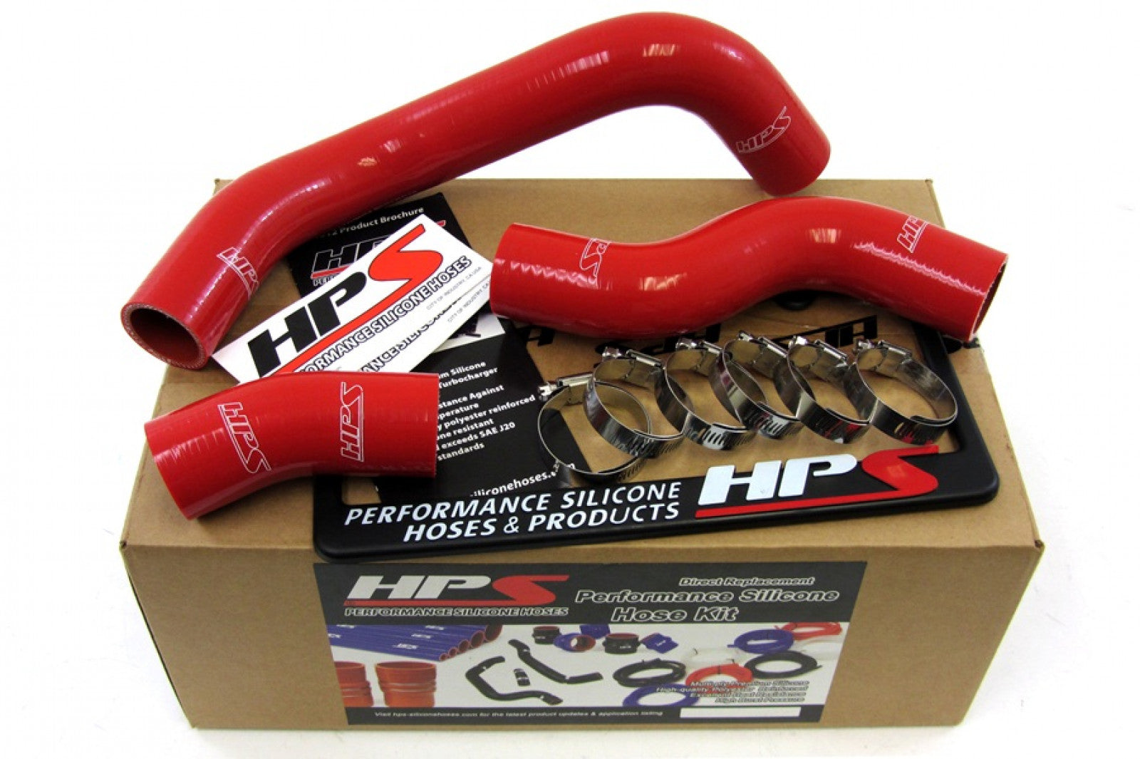 HPS Red Reinforced Silicone Radiator Hose Kit Coolant for Subaru 13-16 BRZ