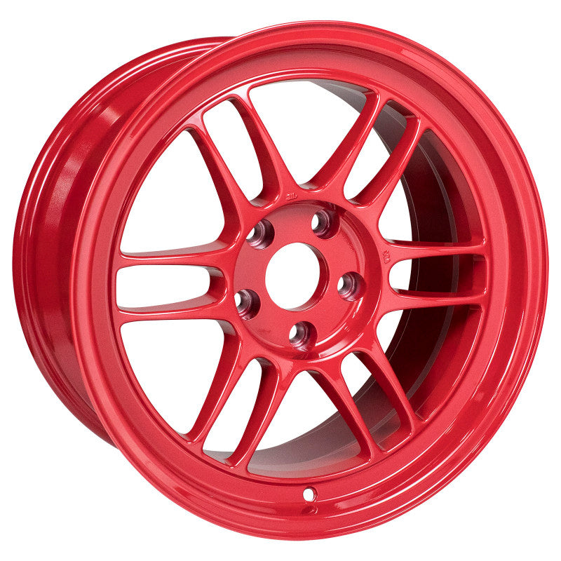 Rueda roja de competición Enkei RPF1 17x9 5x114,3 22 mm con compensación y diámetro de 73 mm