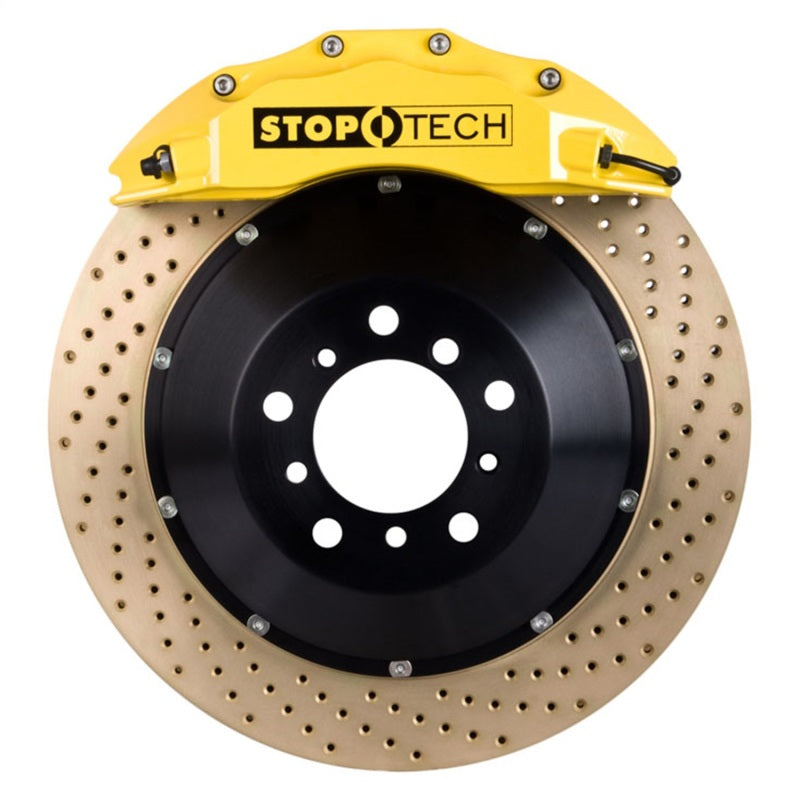 StopTech 03-06 Evo 7-9 Front BBK w/ Yellow ST-60 Calipers Drilled Zinc 355x32mm Rotors/Pads/SS Lines