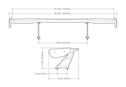 Seibon Universal GT Style Carbon Fiber Rear Spoiler - Seibon