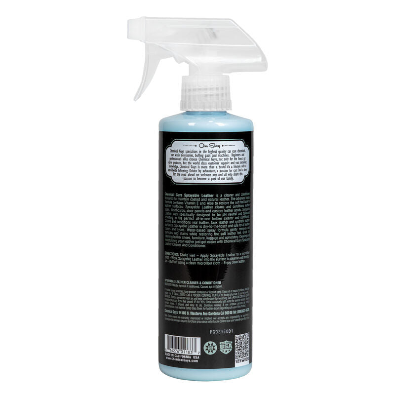 Limpiador y acondicionador de cuero en aerosol Chemical Guys en uno - 16 oz (P6)