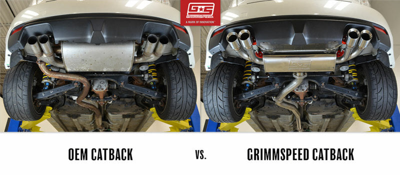 GrimmSpeed ​​Cat-Back sin resonancia con silenciador de cuatro puntas (08-14 WRX/STi Hatchback) 
