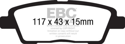 EBC Greenstuff Rear Brake Pads (10 - 11 Hyundai Genesis 3.8) - EBC