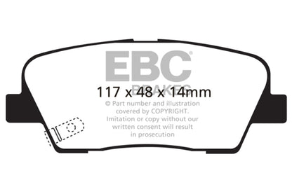 EBC Yellowstuff Rear Brake Pads (Genesis) - EBC