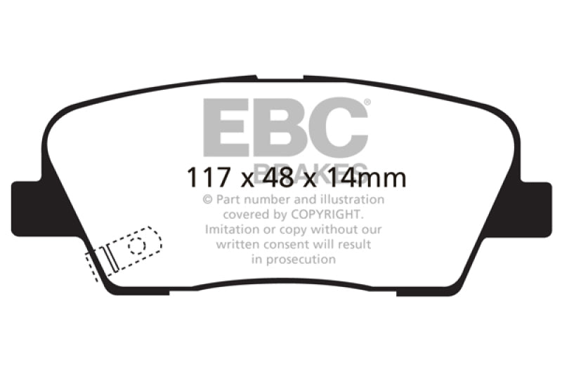 EBC Yellowstuff Rear Brake Pads (Genesis) - EBC