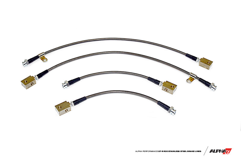 AMS Performance Alpha Short Route Style Stainless Steel Brake Lines (09-21 Nissan GT-R R35)