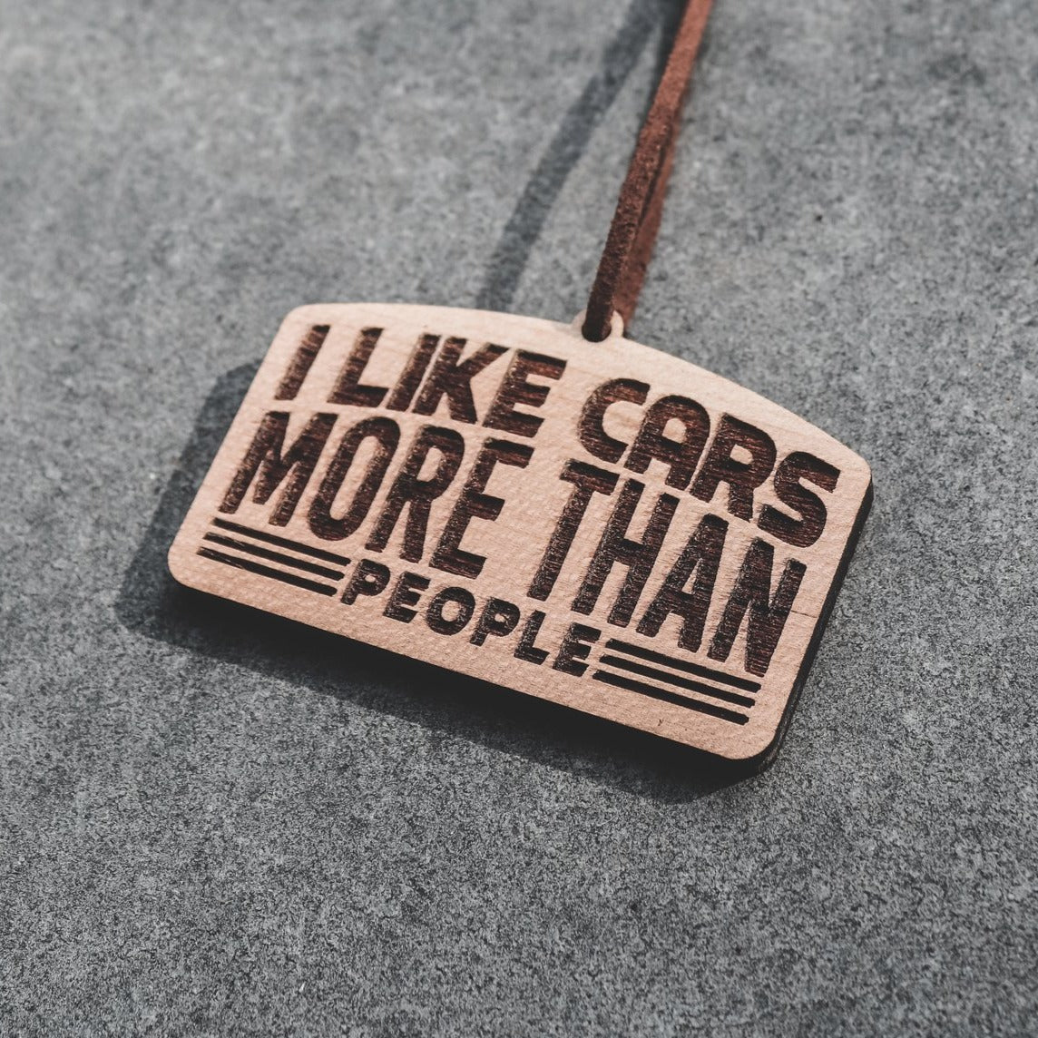 Frshslabs Re - Scentable Wooden Air Freshener (I Like Cars More Than People) - Frshslabs