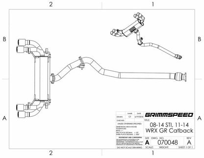 GrimmSpeed Resonated Cat - Back Exhaust (11 - 14 WRX / 08 - 14 STi Hatchback) - GrimmSpeed