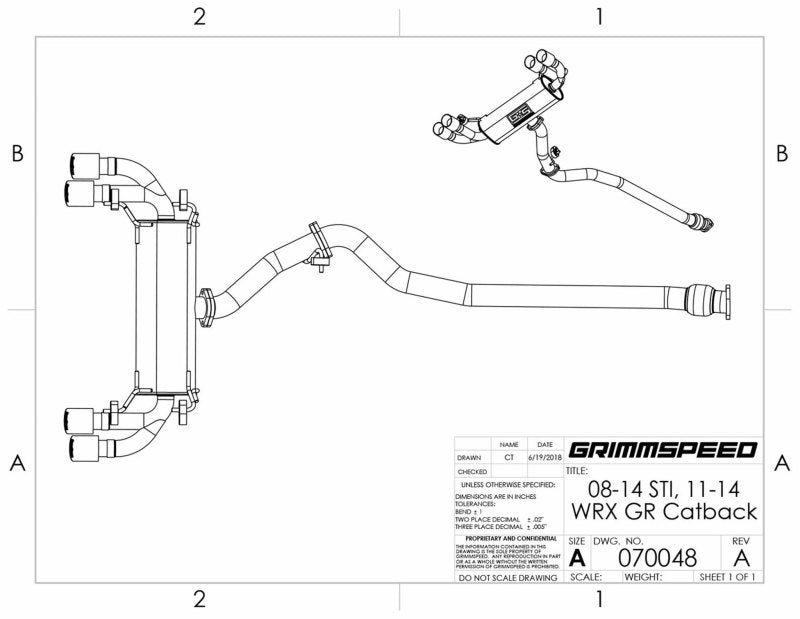 GrimmSpeed Resonated Cat - Back Exhaust (11 - 14 WRX / 08 - 14 STi Hatchback) - GrimmSpeed