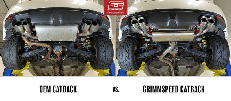 GrimmSpeed Un - Resonated Cat - Back w/ Quad - Tip Muffler (08 - 14 WRX/STi Hatchback) - GrimmSpeed